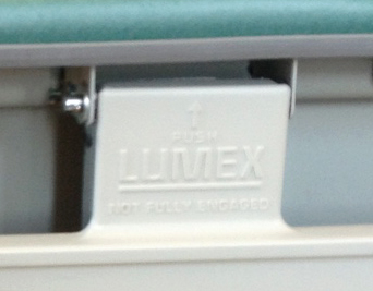 Closeup of hospital chair's tray